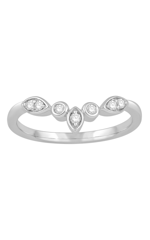 Diamond Chevron Wedding Band in White Gold, 1/10ctw