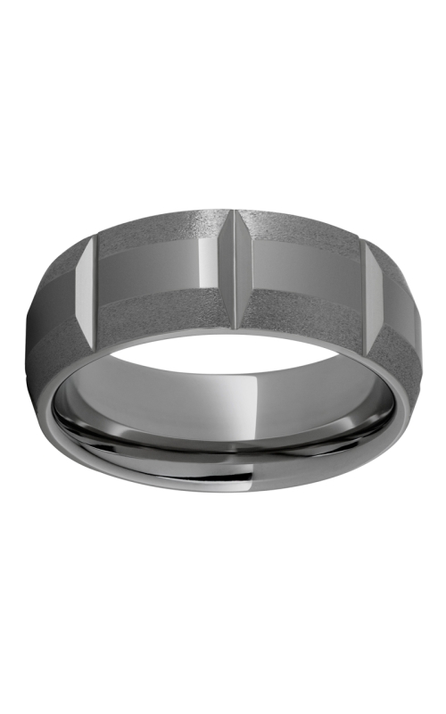 Men's 8mm Rugged Tungsten Stone Finish Block Band