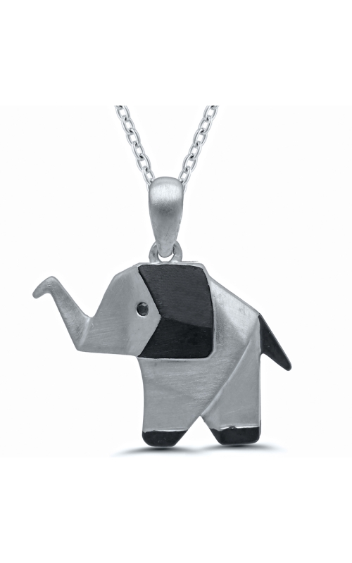 Origami Elephant Pendant in Sterling Silver