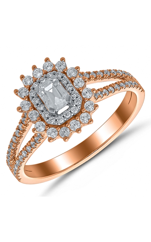 Women's Diamond Engagement Ring Mosaic 5/8 CTW in 14K Rose Gold