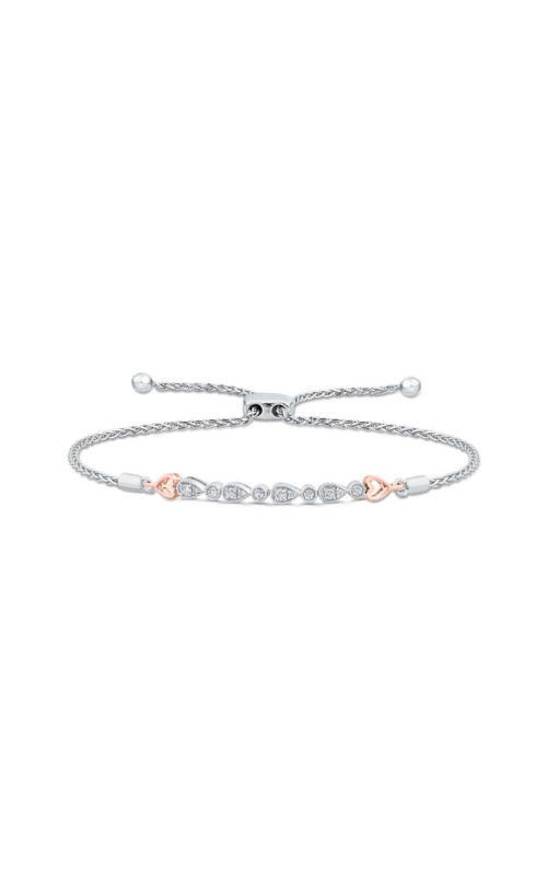 Diamond Pear-Shape Bolo Bracelet in Two-Tone Sterling Silver, 1/5ctw