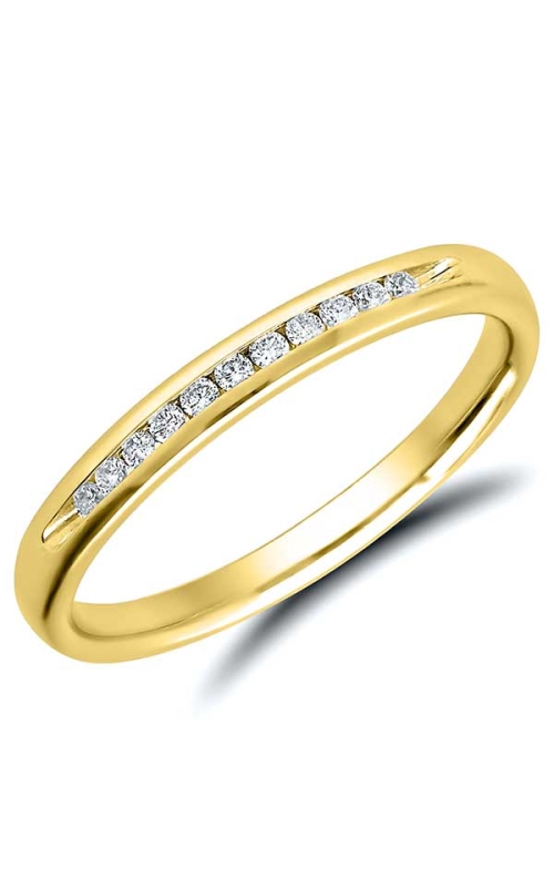 Channel Set Diamond Anniversary Band in Yellow Gold, 1/10ctw