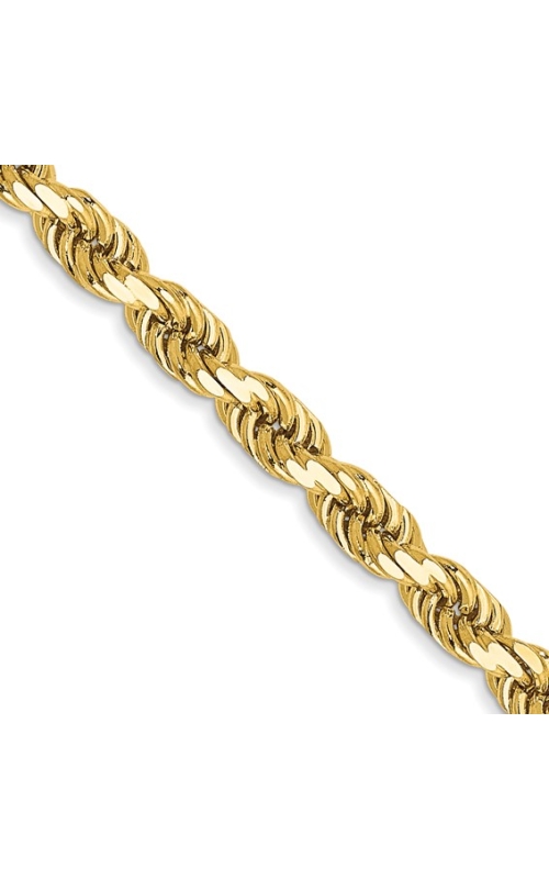 20 Inch Diamond Cut Rope Chain Necklace 3.5MM in 14K Yellow Gold