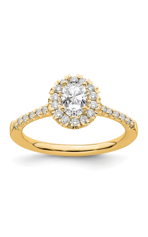 Flashpoint Created Diamond Women's Engagement Ring 1/2 Oval 7/8 CTW in 14K Yellow Gold