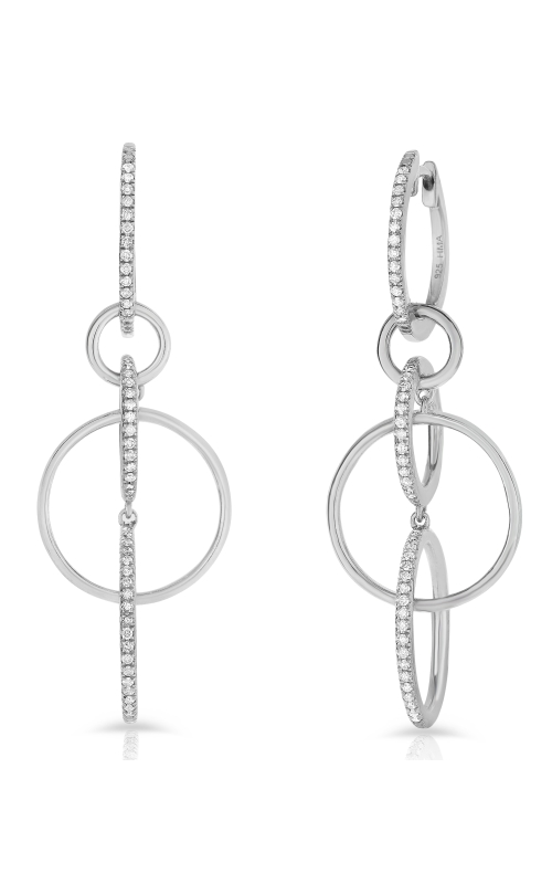 Women's Diamond Circle Drop Earrings 1/4 CTW in Sterling Silver