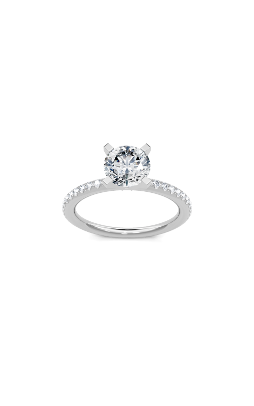 Women's Diamond Engagement Ring Cubic Zirconia Center 1/4 CTW in 14K White Gold