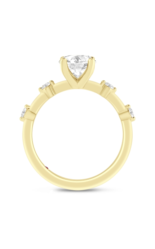 Women's Oval Semi Mount Engagement Ring In 14K Yellow Gold 1/10CTW