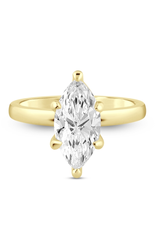 Women's Semi-Mount Cubic Zirconia Engagement Ring Hidden Halo in 14K Yellow Gold