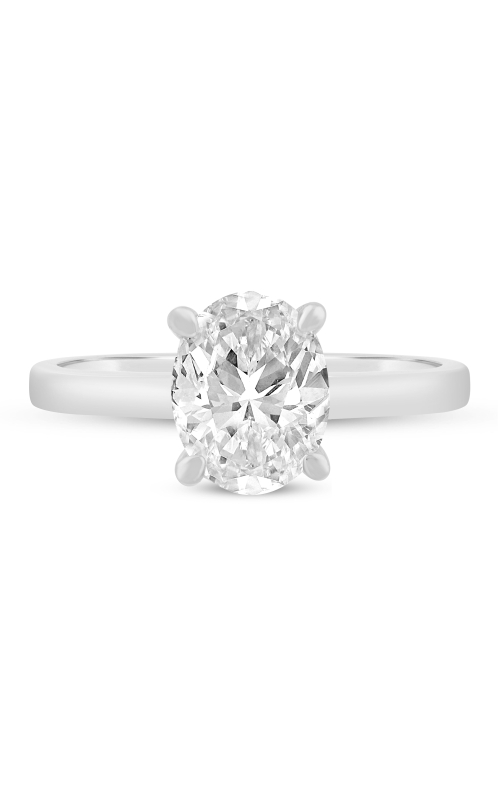 Women's Semi-Mount Cubic Zirconia Engagement Ring Hidden Halo in 14K White Gold