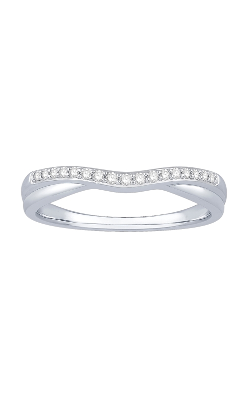 Women's Diamond Contour Wedding Band In 14K White Gold