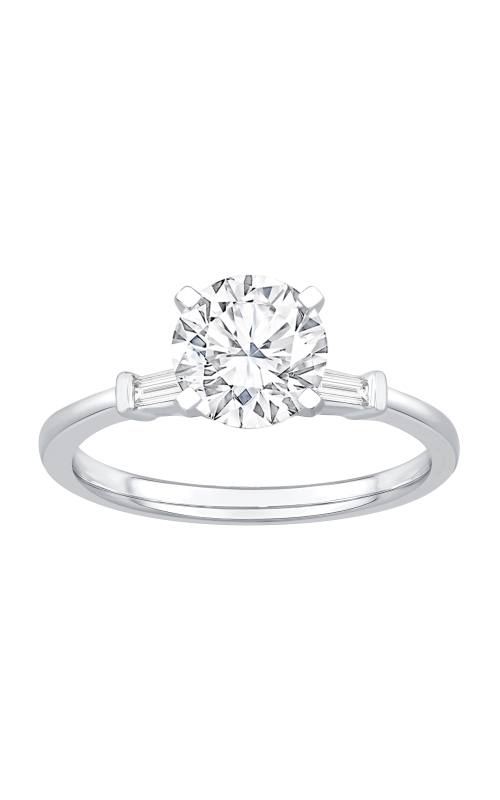 Women's Three-Stone Semi-Mount Engagement Ring In 10K White Gold