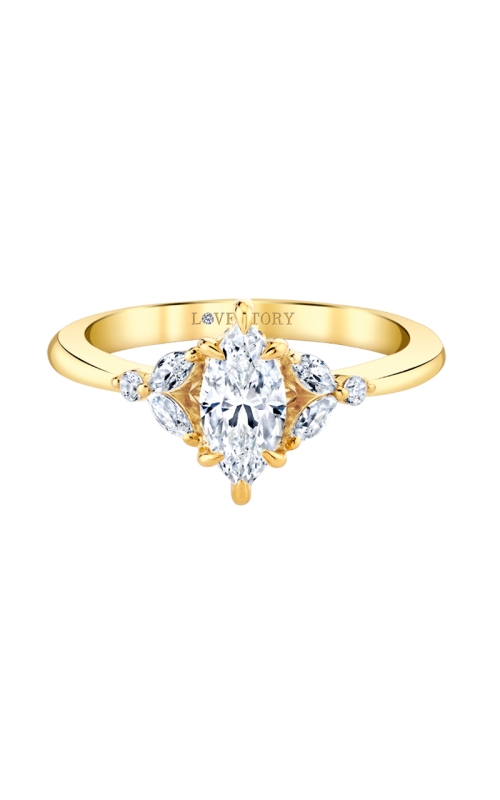 Women's Diamond Engagement Ring Marquise In 14K Yellow Gold