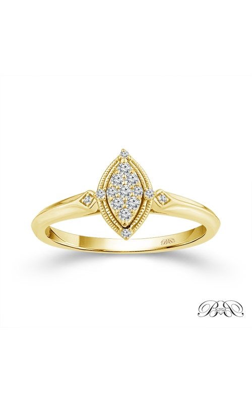 Beautiful Bride Marquise Cluster Engagement Ring In 10K Yellow Gold