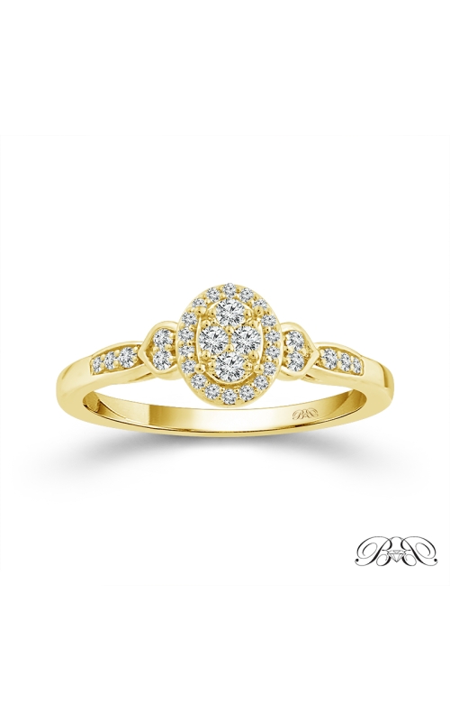 Beautiful Bride Oval Cluster Engagement Ring In 10K Yellow Gold
