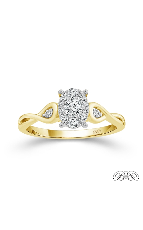 Beautiful Bride Oval Cluster Engagement Ring In 10K Yellow Gold