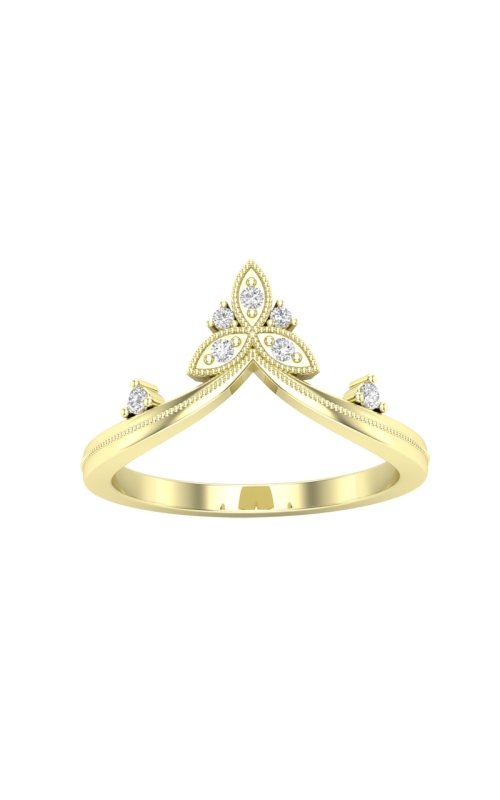 Women's Vintage Style Diamond Curved Wedding Band In 14K Yellow Gold