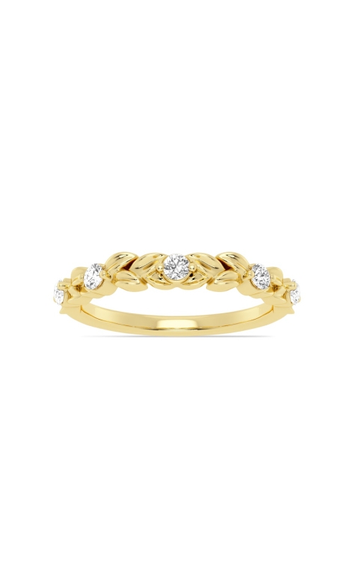 Women's Diamond Floral Wedding Band In 14K Yellow Gold
