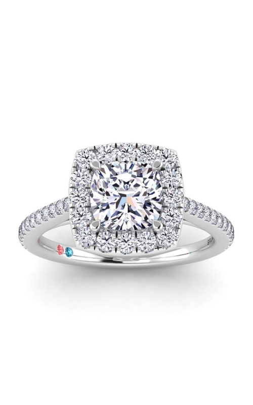 Flashpoint Created Diamond Women's Engagement Ring 1 1/2 CTW Cushion in 14K White Gold