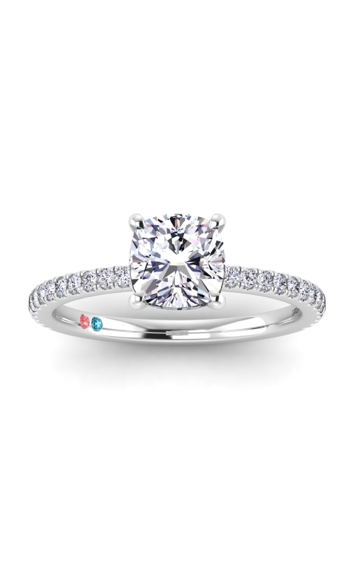 Flashpoint Created Diamond Women's Engagement Ring 1 1/3 CTW Cushion in 14K White Gold