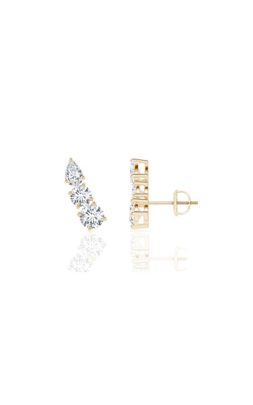Flashpoint Created Diamond Climber Earrings in 14K Yellow Gold
