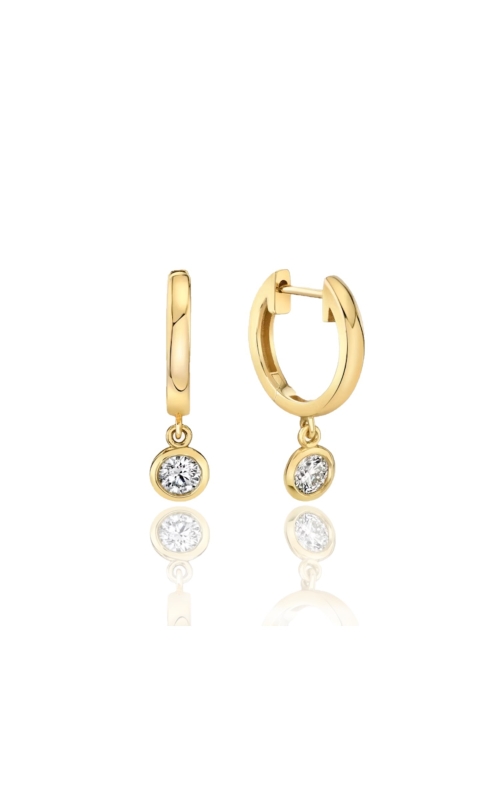 Lab Grown Diamond Bezel Hoop Earrings in 14K Yellow Gold