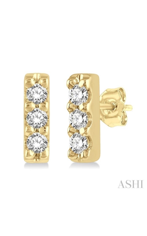 Women's Diamond Stud Bar Earrings in 10K Yellow Gold