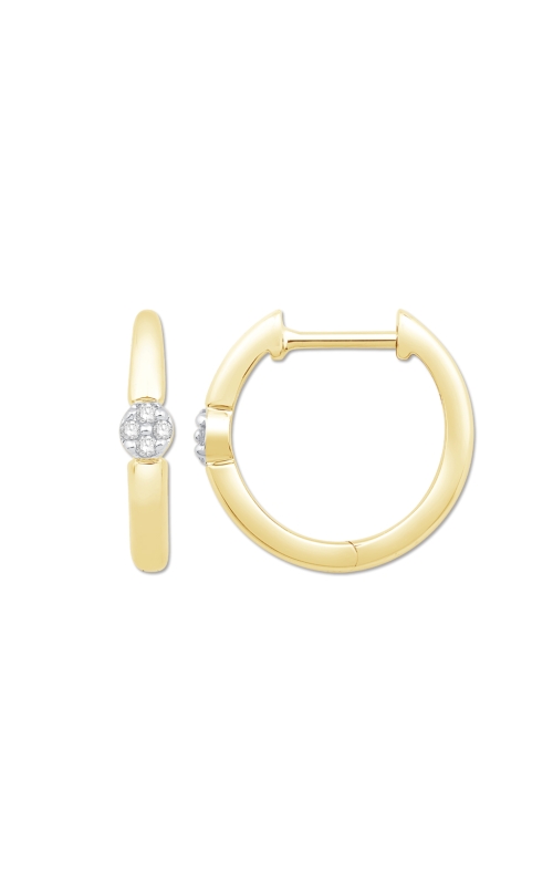 Women's Diamond Hoop Earrings In 14K Yellow Gold 1/20CTW