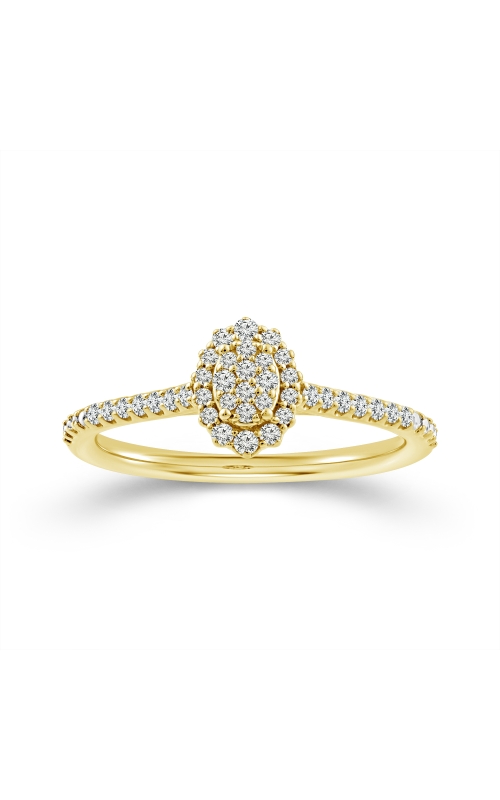 Women's Promise Ring Diamond Oval Cluster In 10K Yellow Gold
