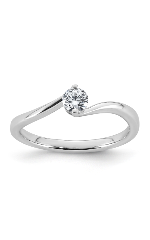 Women's Flashpoint Created Diamond Round Ring In 10K White Gold