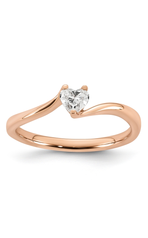 Women's Flashpoint Created Diamond Heart Ring In 10K Rose Gold