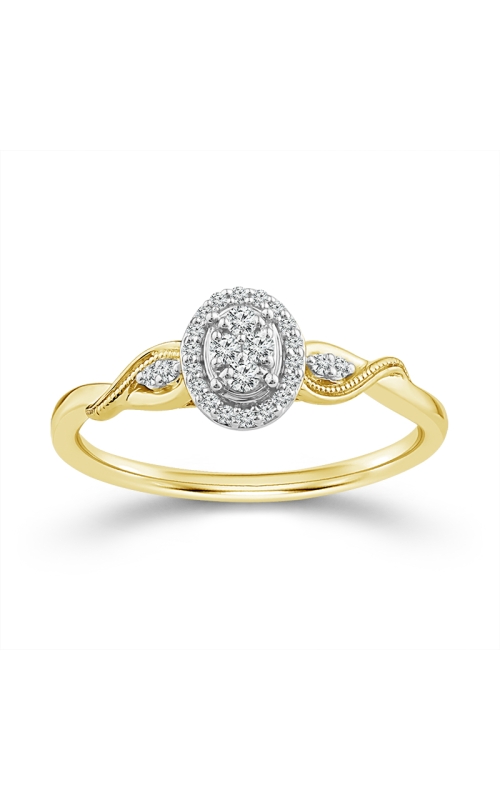 Women's Diamond Oval Cluster Promise Ring In 10K Two-Tone
