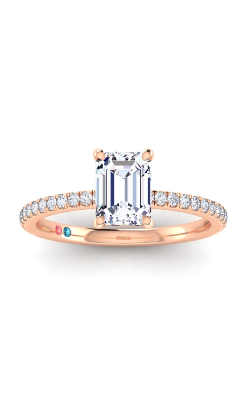 Flashpoint Created Diamond Women's Engagement Ring 1 1/4 CTW Emerald Cut in 14K Rose Gold