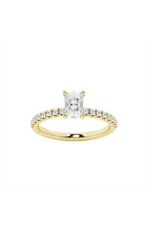 Flashpoint Created Diamond Women's Engagement Ring 3 Carat Center 3 1/2 CTW Radiant in 14K Yellow Gold