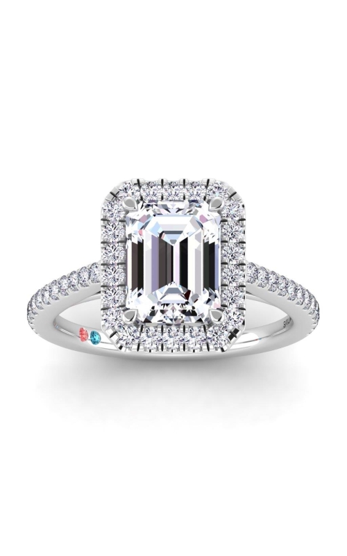 Flashpoint Created Diamond Women's Engagement Ring 1 1/2 CTW Emerald Cut in 14K White Gold