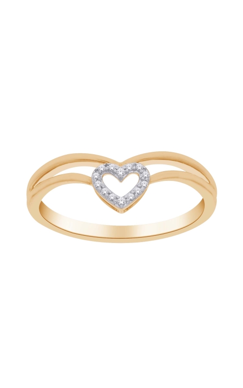 Women's Diamond Heart Promise Ring 1/20 CTW in 10K Yellow Gold