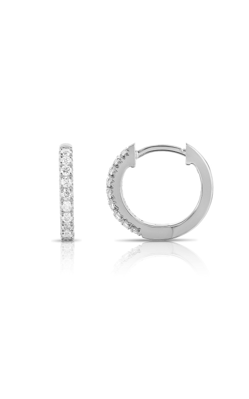Women's Diamond Earrings 1/8 CTW Huggies in 14K White Gold