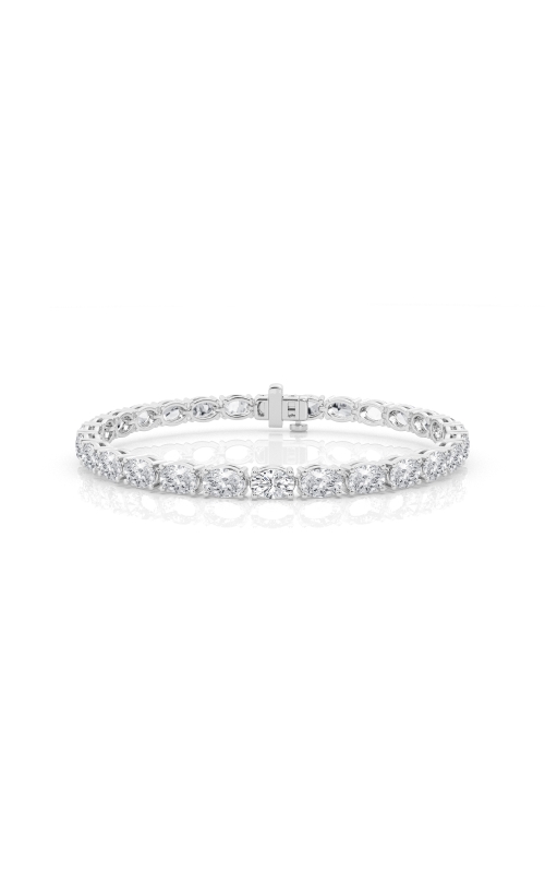 Women's Flashpoint Created Diamond Oval Tennis Bracelet 10 CTW in 14K White Gold