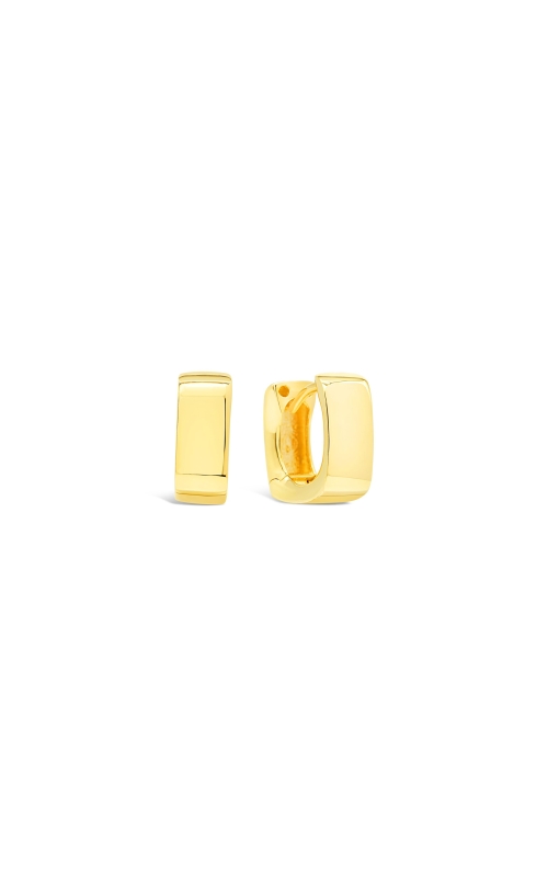 Square Huggie Hoop Earrings 4.5MM in 10K Yellow Gold