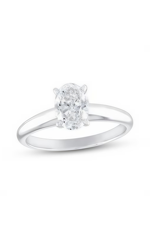 Flashpoint Created Diamond Women's Engagement Ring 5 Carat Oval Solitaire in 14k White Gold
