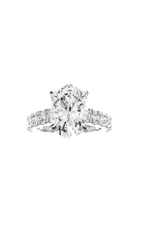 Flashpoint Created Diamond Women's Engagement Ring 3 Carat Oval Center 4 CTW in 14K White Gold