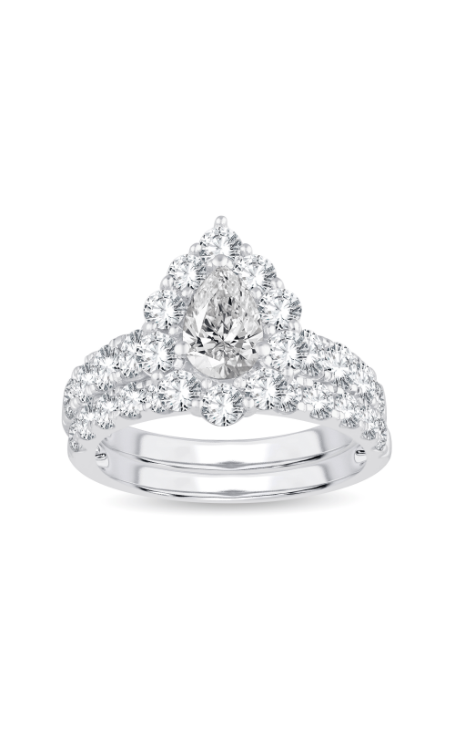 Flashpoint Created Diamond Women's Engagement Ring 3/4 Pear Center 3 CTW in 14K White Gold