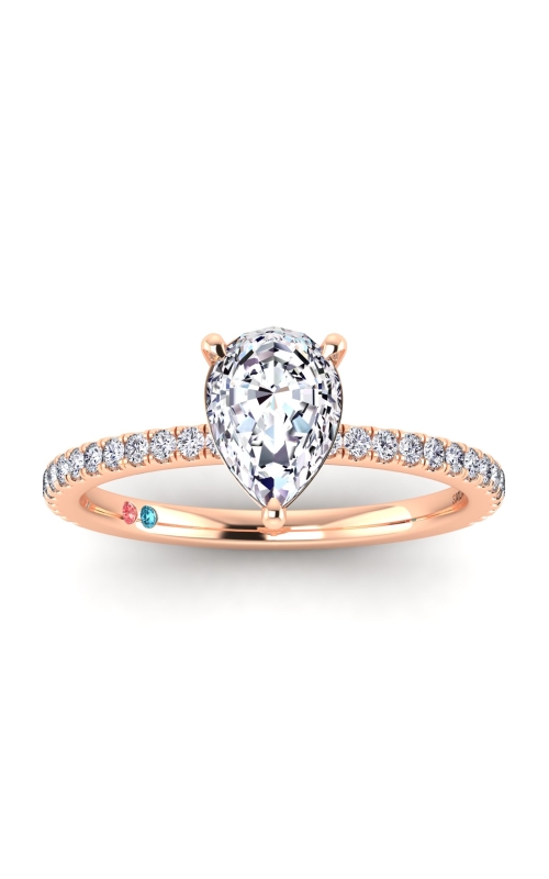 Flashpoint Created Diamond Women's Engagement Ring 1 1/3 CTW Pear Shape in 14K Rose Gold