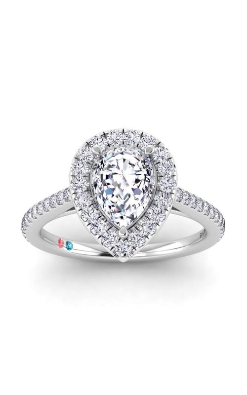 Flashpoint Created Diamond Women's Engagement Ring 1 1/2 CTW Pear Shape in 14K White Gold