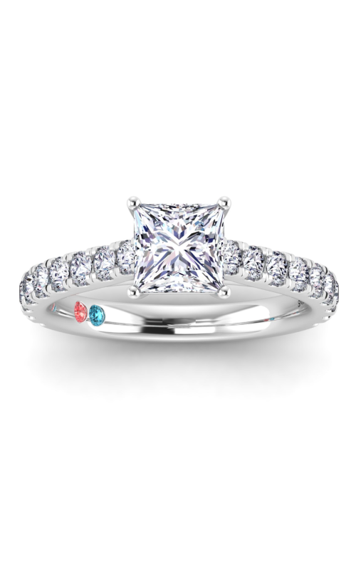 Flashpoint Created Diamond Women's Engagement Ring 1 2/3 CTW Princess Cut in 14K White Gold