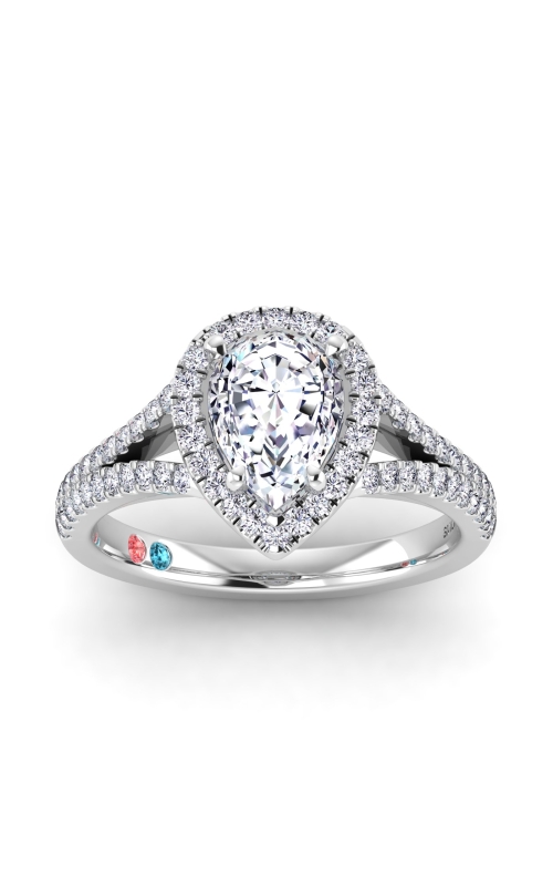 Flashpoint Created Diamond Women's Engagement Ring 1 1/2 CTW Pear Shape 14K White Gold