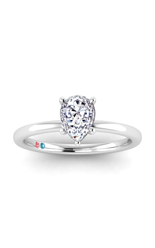Flashpoint Created Diamond Women's Engagement Ring 1 Carat Pear Shape in 14K White Gold