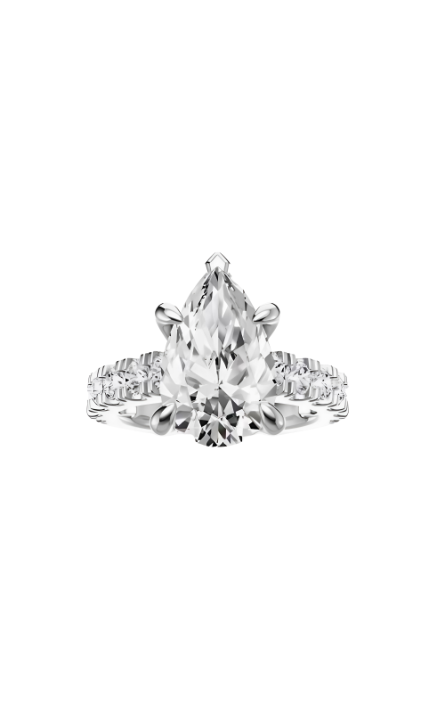 Flashpoint Created Diamond Women's Engagement Ring 3 Carat Pear Shape 4 CTW in 14K White Gold