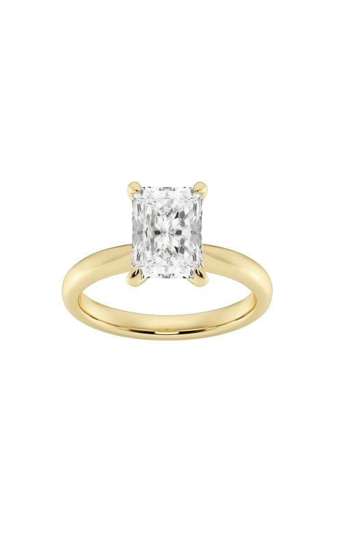 Flashpoint Created Diamond Women's Engagement Ring 4 Carat Radiant Solitaire in 14K Yellow Gold