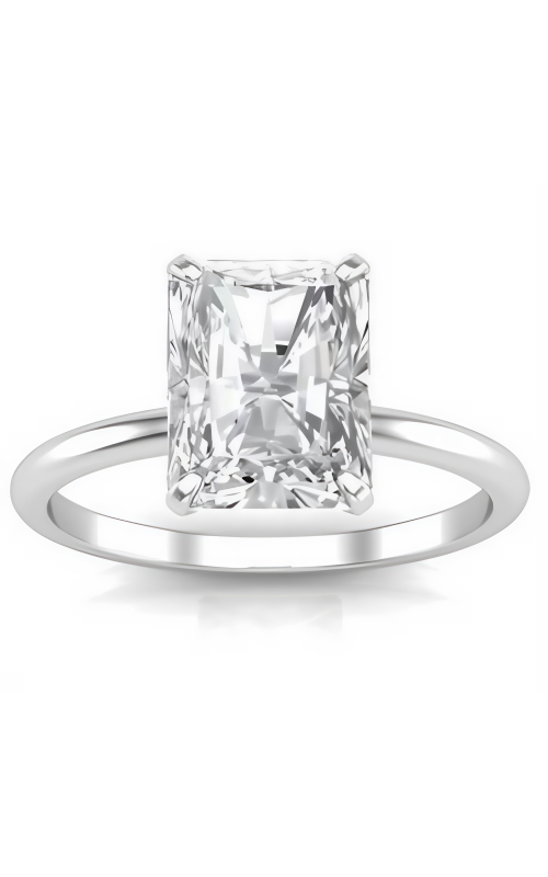 Flashpoint Created Diamond Women's Engagement Ring 3 Carat Radiant Solitaire in 14K White Gold