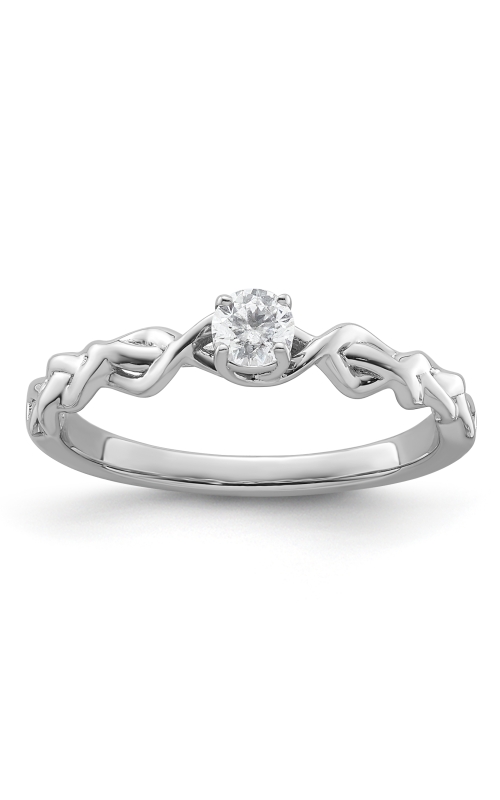 Women's Flashpoint Created Diamond Promise Ring In 10K White Gold